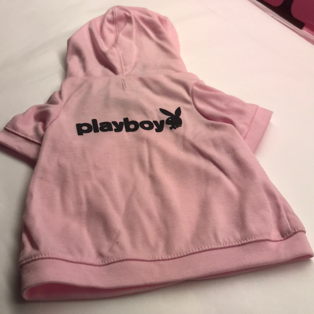 Pink black playboy doggie shirt hoodie sweatshirt